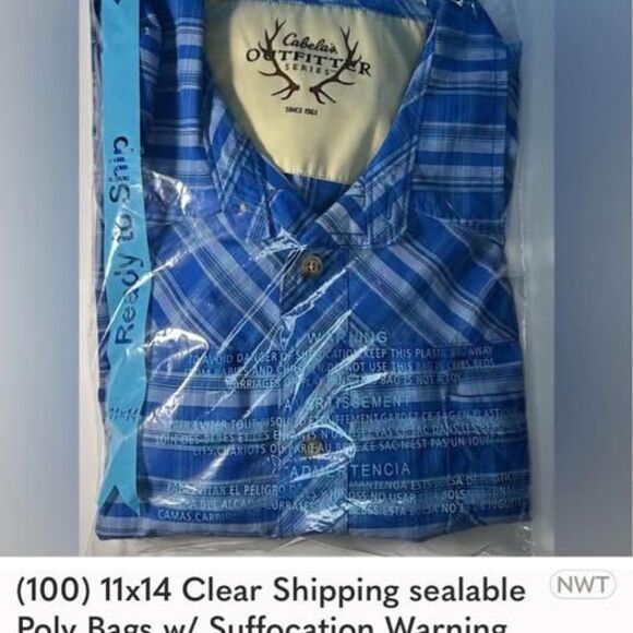 11x14 Clear Shipping sealable Poly Bags w/ Suffocation Warning 100ct - Picture 2 of 2